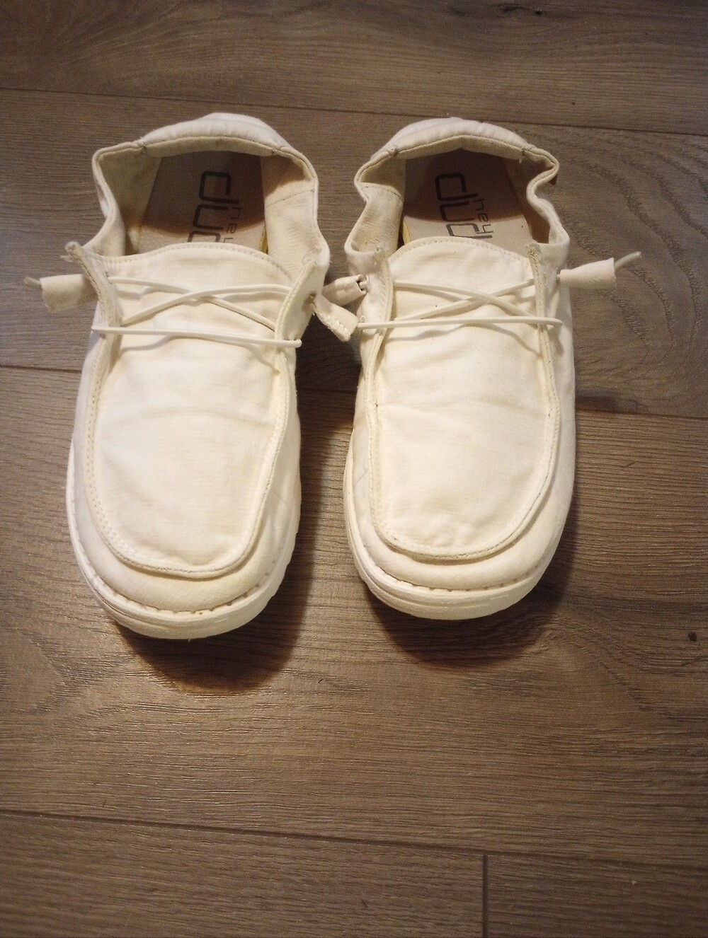 Hey Dude White Canvas Wally Shoes